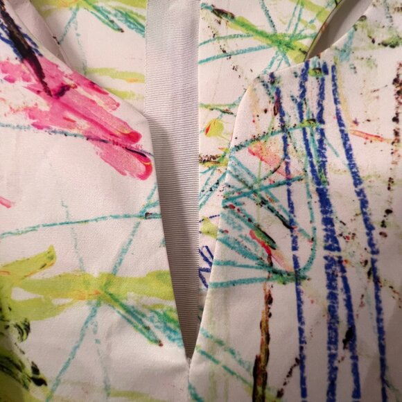 Milly Dress 12 Scribble-Print Racerback Knee Length - Picture 3 of 10